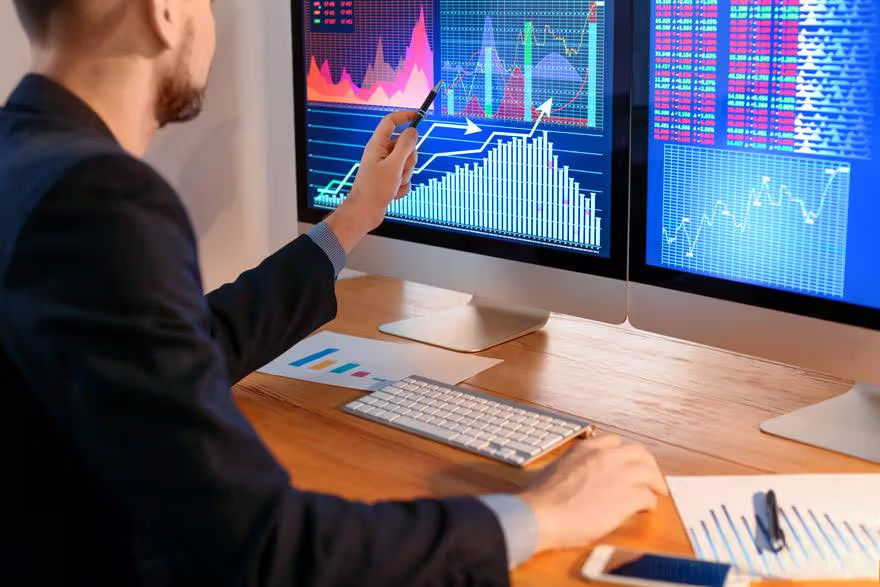 Bitcoin trading chart with cryptocurrency data